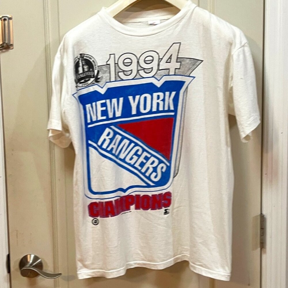 Short Hills Tee Men's Size XL 100% Cotton S/S NY Rangers Championship Tee. White